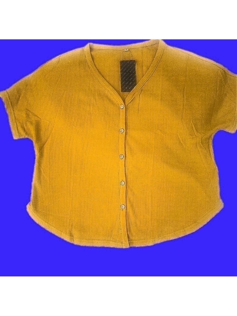 NWT button down waffle knit V-neck top!